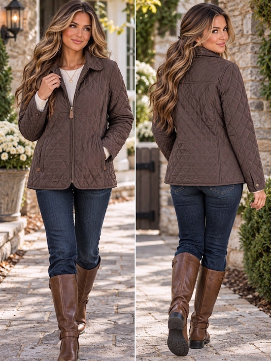 L.L. Bean Jackets & Blazers - LL Bean XL Brown Quilted Riding Heritage Jacket Equestrian Barn Coat Minimalist